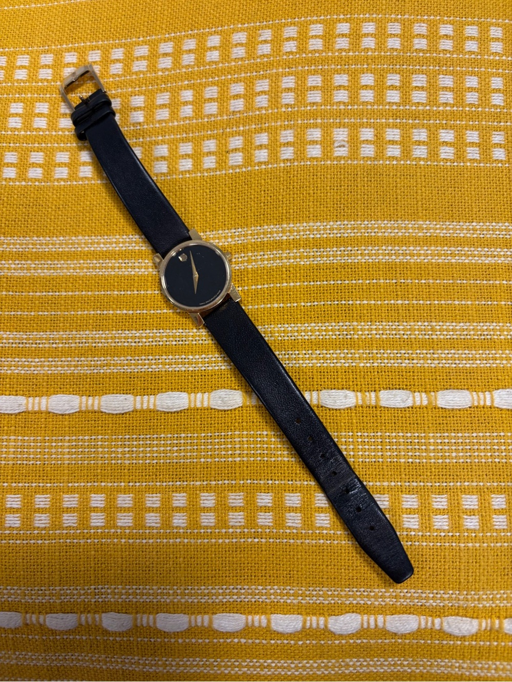 Movado Black Dial Gold-Tone Case women’s Watch
